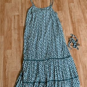 Full length, flowly floral dress